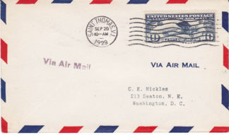 Crisp Nickles FLOWN FAM cover from Saint Thomas to Washington