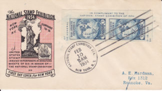 Bi-colored National Stamp Exhibit with two 735A