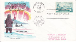 Lovely addressed Flugel multicolor on Arctic exploration stamp