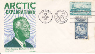 Ken Boll art on unusual FDC cancel. Arctic and Byrd II stamps