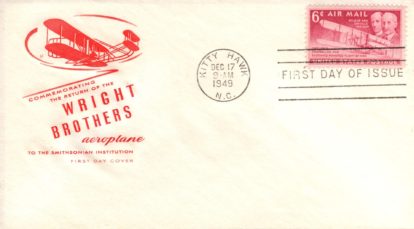 Uncommon cachet for Wright Bros. stamp