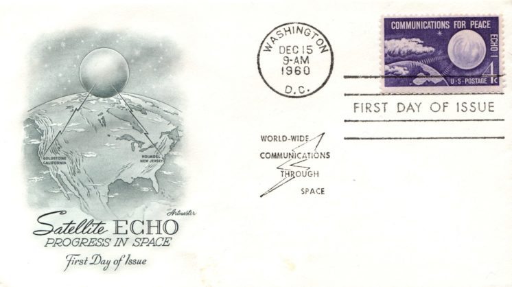 Artmaster cachet on ECHO I FDC