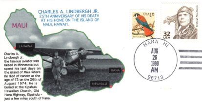 25th Anniversary of Lindy's death. Postmarked Hana