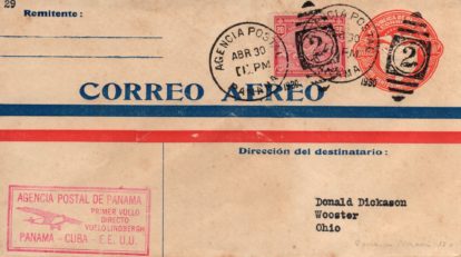 Heavily toned L-75 addressed to early Airmail dealer