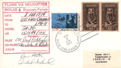 Day after PRS postmark on FLOWN helo