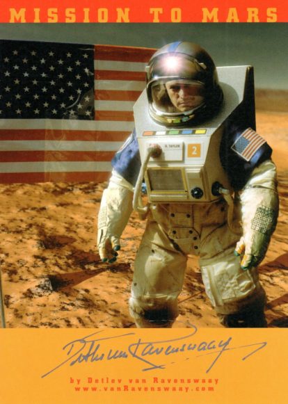 American on Mars mint postcard art AUTOGRAPHED