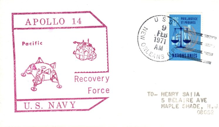 UN postage used on AP-14 PRS. Better postmark