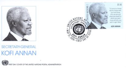 Striking Kofi Annan FDC from UN Postal Administration