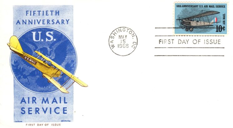 50th anniversary of air mail (blue)