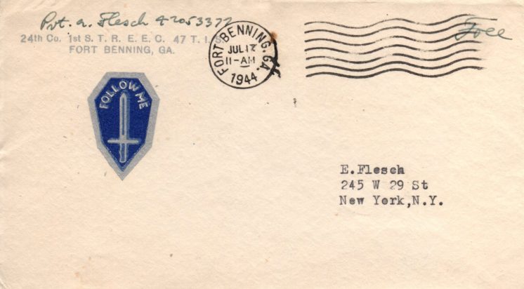 Private sends Fort Benning corner card