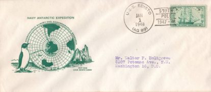 USS Edisto printed artwork postmarked at the South Pole