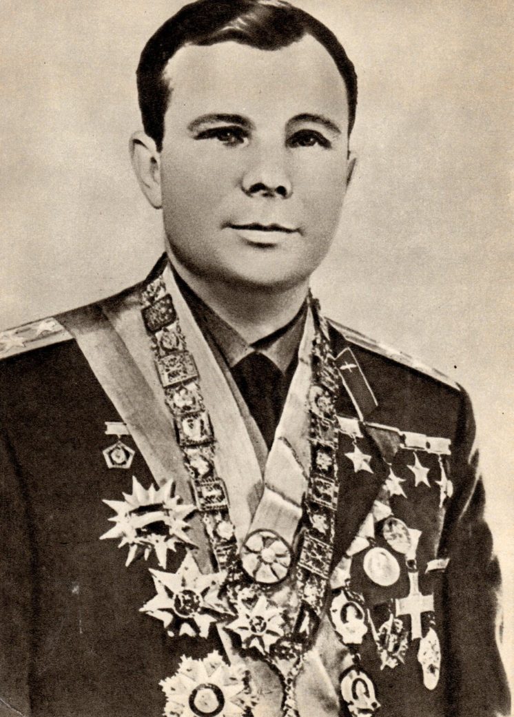 Hero of the Soviet Union Gagarin on unused postcard