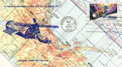Skylab on orbital map cover