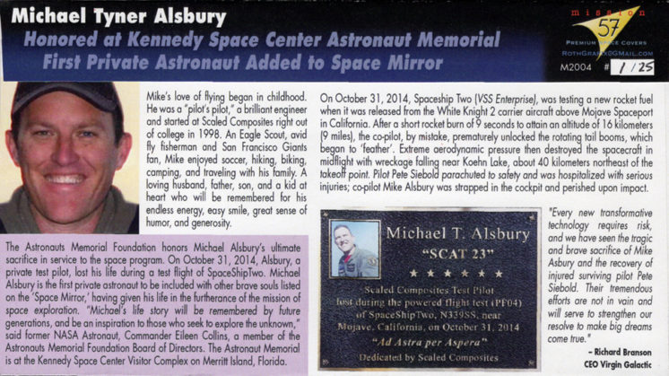 Michael Alsbury Space Mirror Memorial KSC jan 25 2020