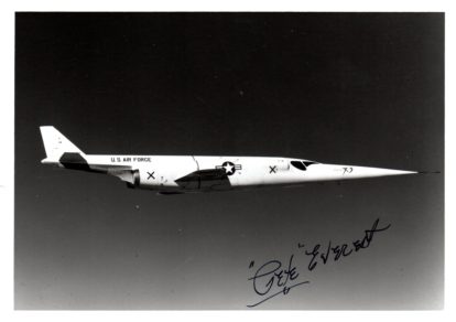 5 x 7 photo of Douglas X-3 with Pete Everest AUTO