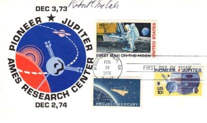 McCall (stamp designer) auto on stunning cachet. NASA inserts