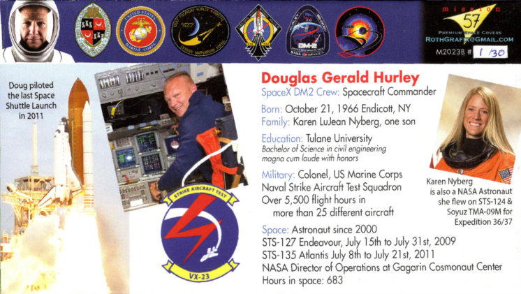 Douglas Hurley DM-2 Flight Commander Hawthorne CA May 30 2020