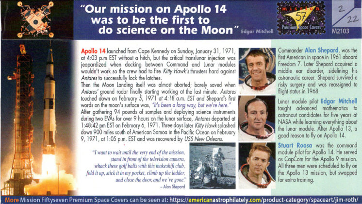 Apollo 14 50th Anniversary KSC FL Jan 31, 2021