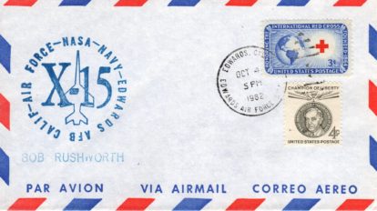 Rushworth Oct 4 1962 X-15 with BSC on Airmail Envelope