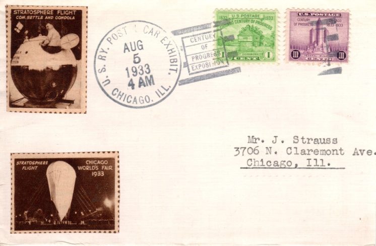 Century of Progress photo stamps (set on 3 covers)