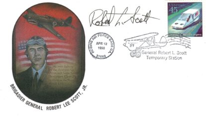 BGen Robert L Scott Autograph on Robbins AFB Cover