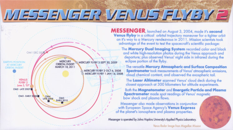 Messenger Second Venus Fly-By Laurel MD Jun 5, 2007