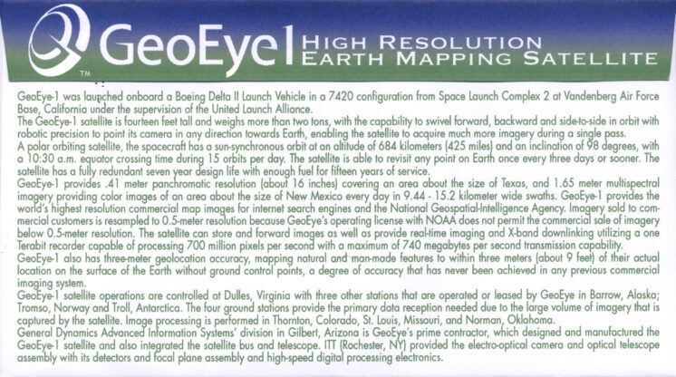 GeoEye1 VAFB CA Sep 6, 2008