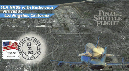Endeavour Arrives California (Hand Cancel) Los Angeles CA Sept 21 2012