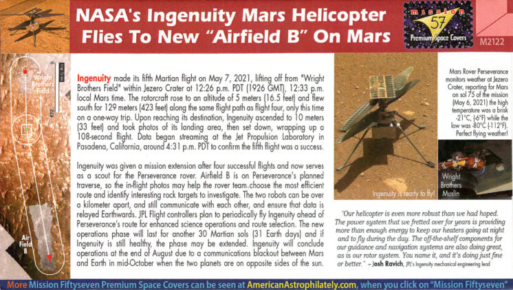 Mars Helicopter Fifth Flight Pasadena CA May 7, 2021
