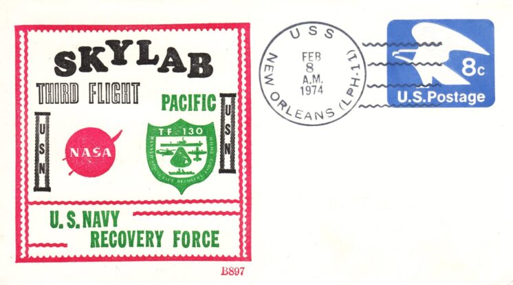 Skylab PRS (wavy) Beck cachet on postal stationery