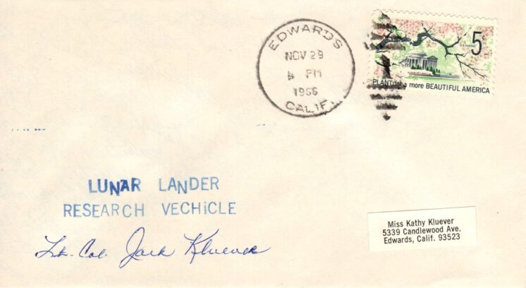 Lunar Lander Research Vehicle by Kluever. Not autographed