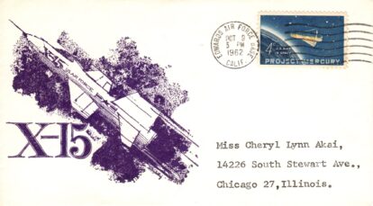 X-15 with printed cachet Oct 9 1962