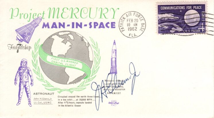 MA-6 Glenn AUTO on SpaceCraft cachet PAFB MC