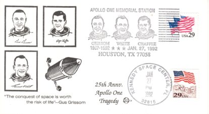 25th Anniversary Apollo 1 dual postmarks