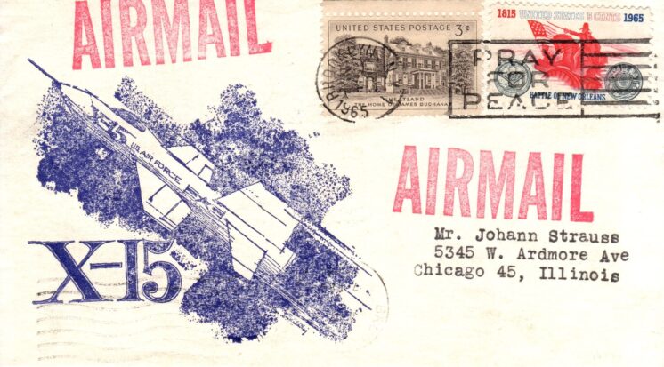 X-15 cachet with NY postmark (missing flap)