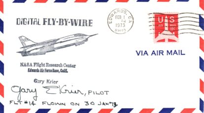 Flown digital fly-by-wire autographed