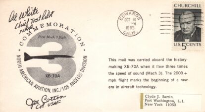 X-70 mach 3 flight (not autographed or flown)