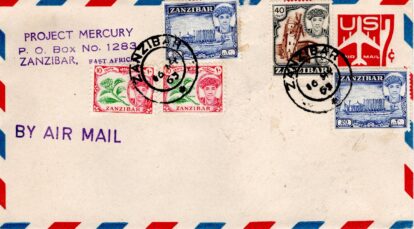 MA-9 Zanzibar Tracking Station on Airmail entire