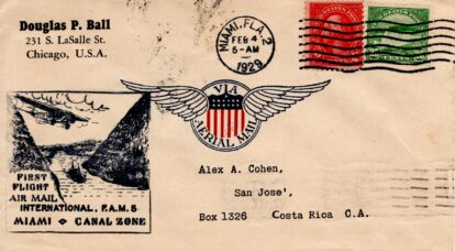 FAM 5 to Costa Rica VIA AERIAL MAIL